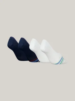 Skarpetki & Rajstopy*Tommy Hilfiger Zestaw 4 Par Metalicznych Skarpetek Stopek WHITE/NAVY