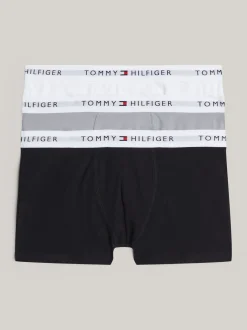 Underwear & Socks*Tommy Hilfiger Zestaw 3 Par Obcisłych Bokserek Z Logo BLACK/ANT SILVER/WHITE