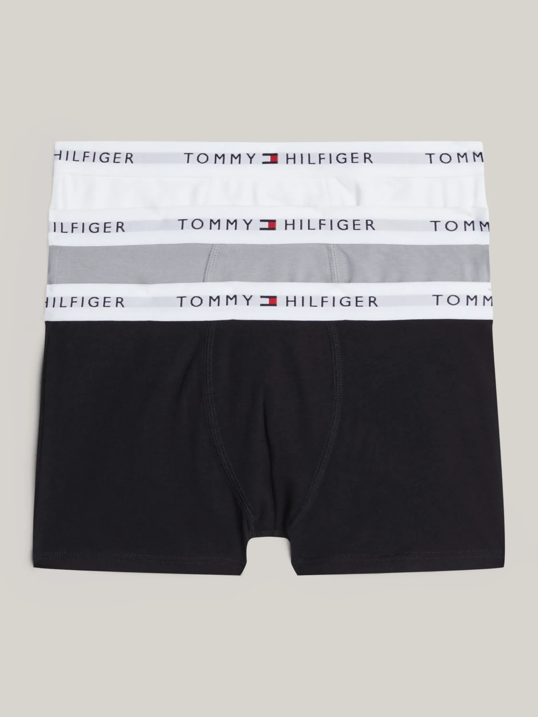 Underwear & Socks*Tommy Hilfiger Zestaw 3 Par Obcisłych Bokserek Z Logo BLACK/ANT SILVER/WHITE