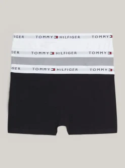 Underwear & Socks*Tommy Hilfiger Zestaw 3 Par Obcisłych Bokserek Z Logo BLACK/ANT SILVER/WHITE
