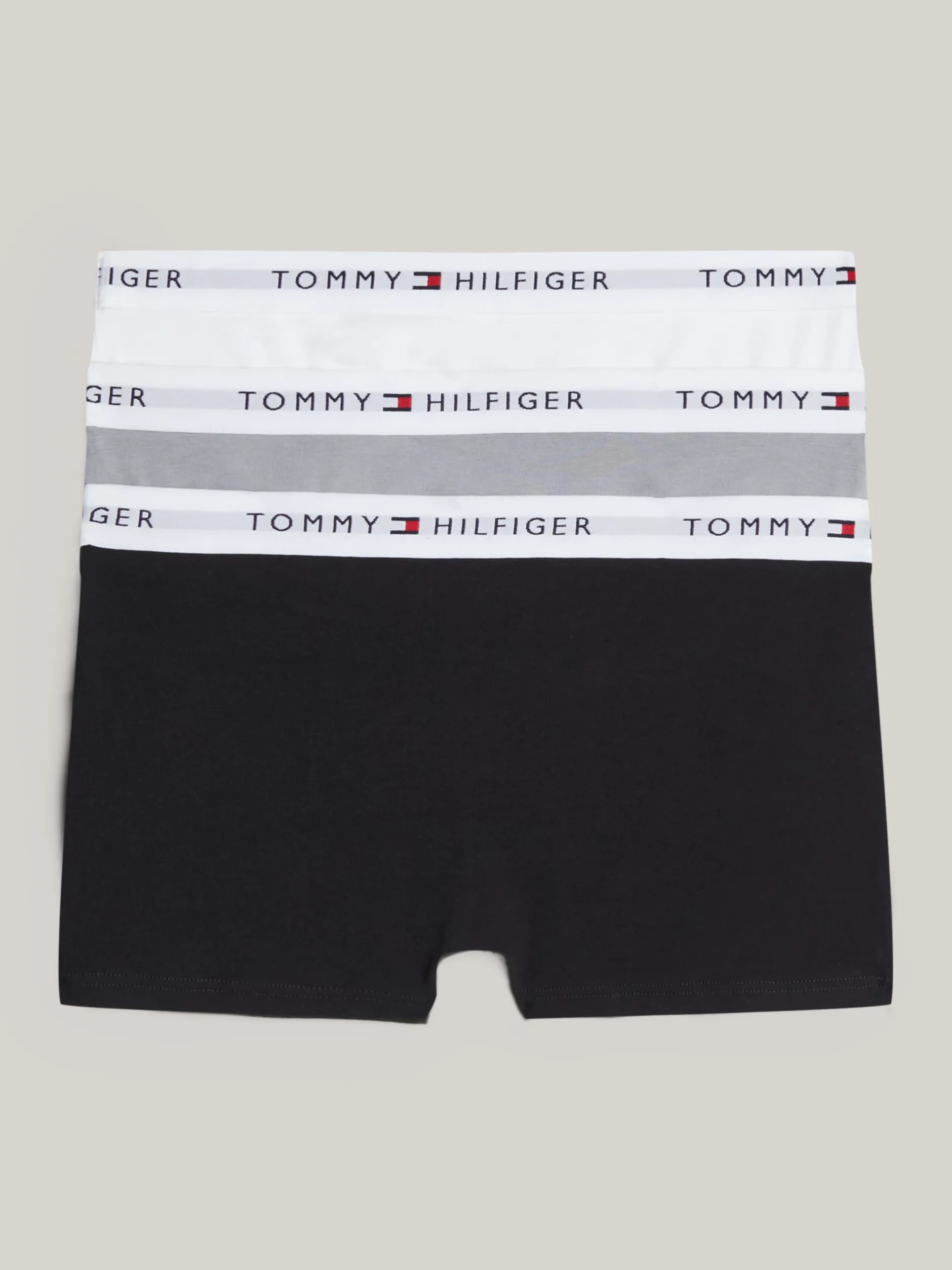 Underwear & Socks*Tommy Hilfiger Zestaw 3 Par Obcisłych Bokserek Z Logo BLACK/ANT SILVER/WHITE