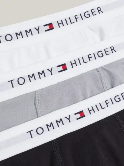 Underwear & Socks*Tommy Hilfiger Zestaw 3 Par Obcisłych Bokserek Z Logo BLACK/ANT SILVER/WHITE