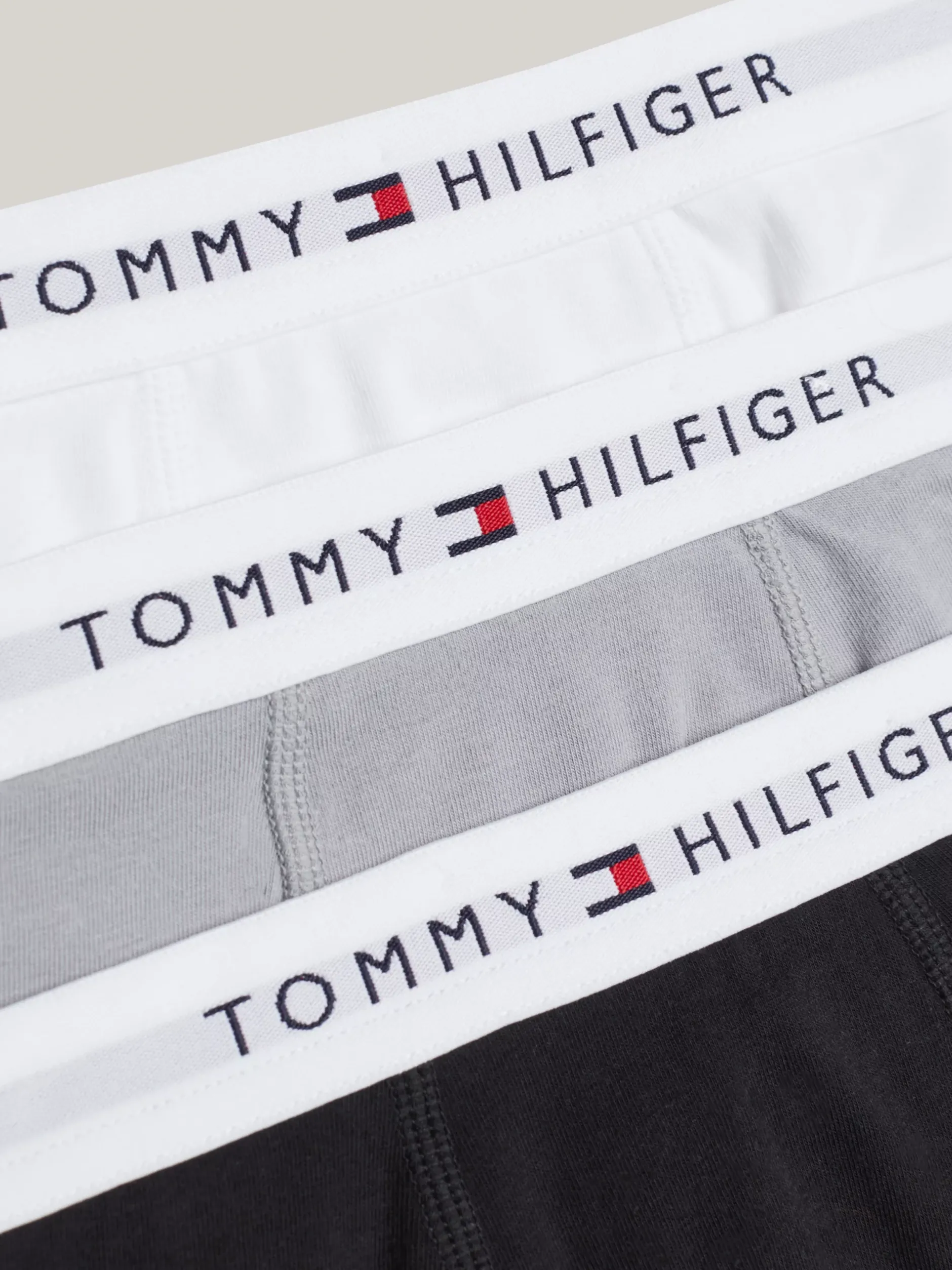 Underwear & Socks*Tommy Hilfiger Zestaw 3 Par Obcisłych Bokserek Z Logo BLACK/ANT SILVER/WHITE