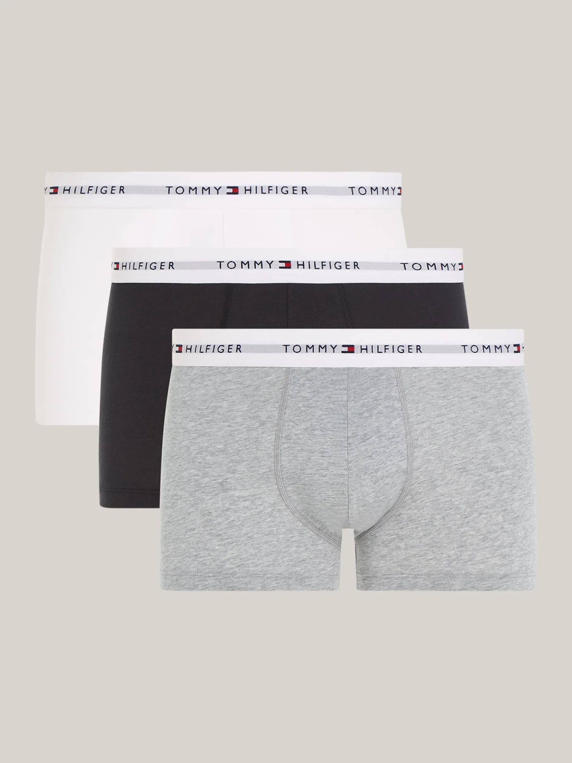 Kąpielówki|Multipacks*Tommy Hilfiger Zestaw 2 Par Obcisłych Bokserek Essential GREY HEATHER/BLACK/WHITE