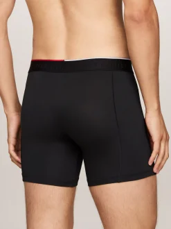 Bielizna*Tommy Hilfiger Zestaw 3 Par Obcisłych Bokserek Z Mikrofibry BLACK/ BLACK / BLACK