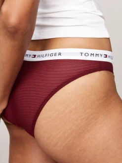 Figi|Bielizna*Tommy Hilfiger Zestaw 3 Par Siateczkowych Fig Z Logo Na Pasku PEARLY PINK/DEEP ROUGE/CRIMSON