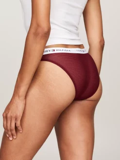 Figi|Bielizna*Tommy Hilfiger Zestaw 3 Par Siateczkowych Fig Z Logo Na Pasku PEARLY PINK/DEEP ROUGE/CRIMSON