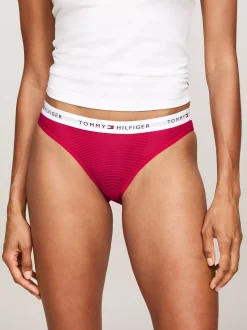 Figi|Bielizna*Tommy Hilfiger Zestaw 3 Par Siateczkowych Fig Z Logo Na Pasku PEARLY PINK/DEEP ROUGE/CRIMSON