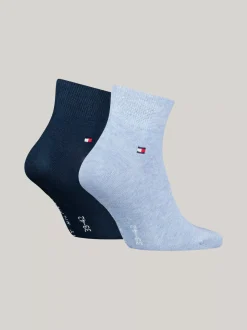 Skarpetki*Tommy Hilfiger Zestaw 2 Par Skarpet Do Kostki Z Flagą LIGHT BLUE MELANGE