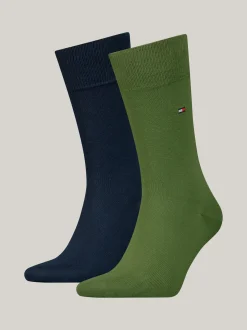 Skarpetki*Tommy Hilfiger Zestaw 2 Par Skarpet Z Wyhaftowaną Flagą ARMY GREEN