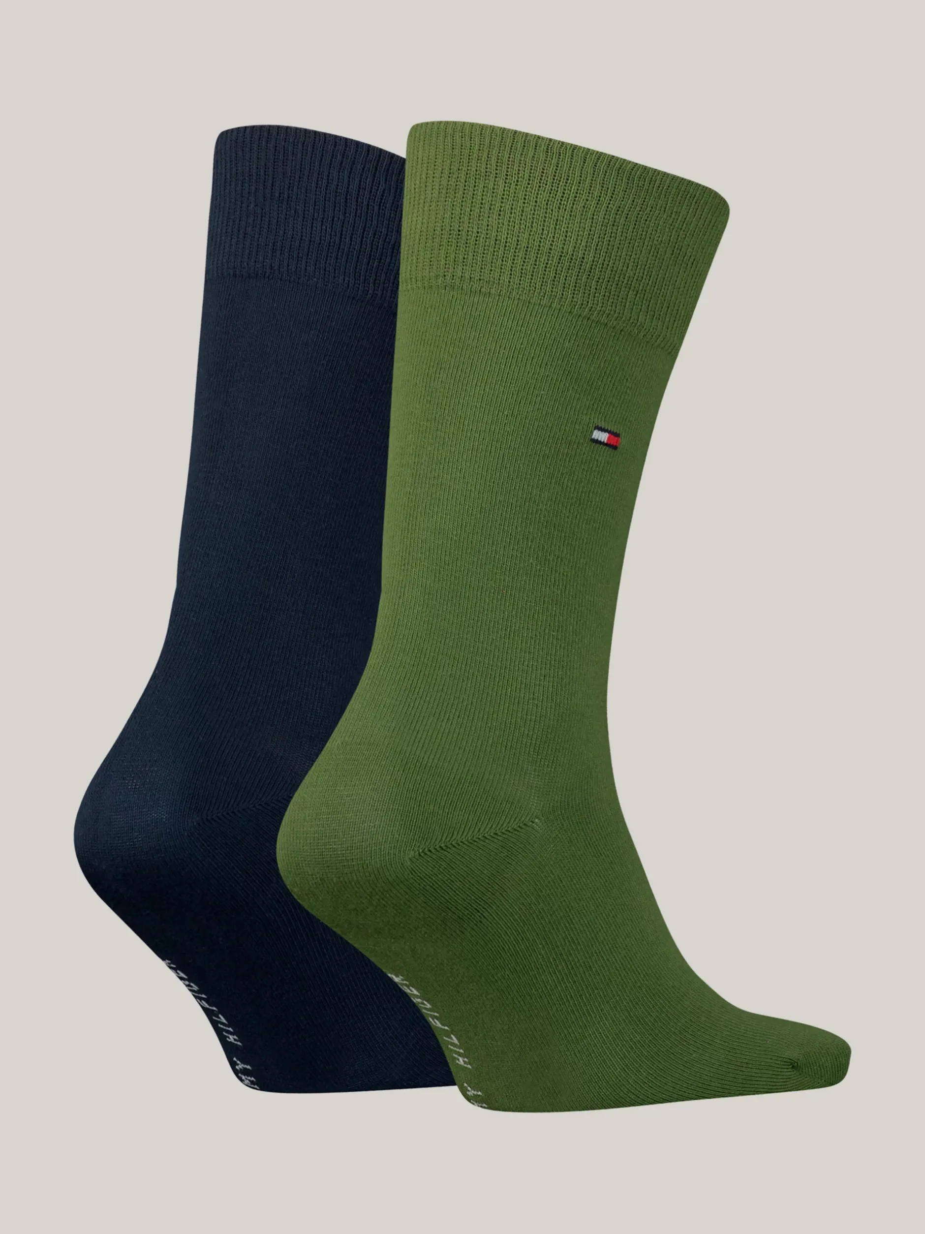 Skarpetki*Tommy Hilfiger Zestaw 2 Par Skarpet Z Wyhaftowaną Flagą ARMY GREEN