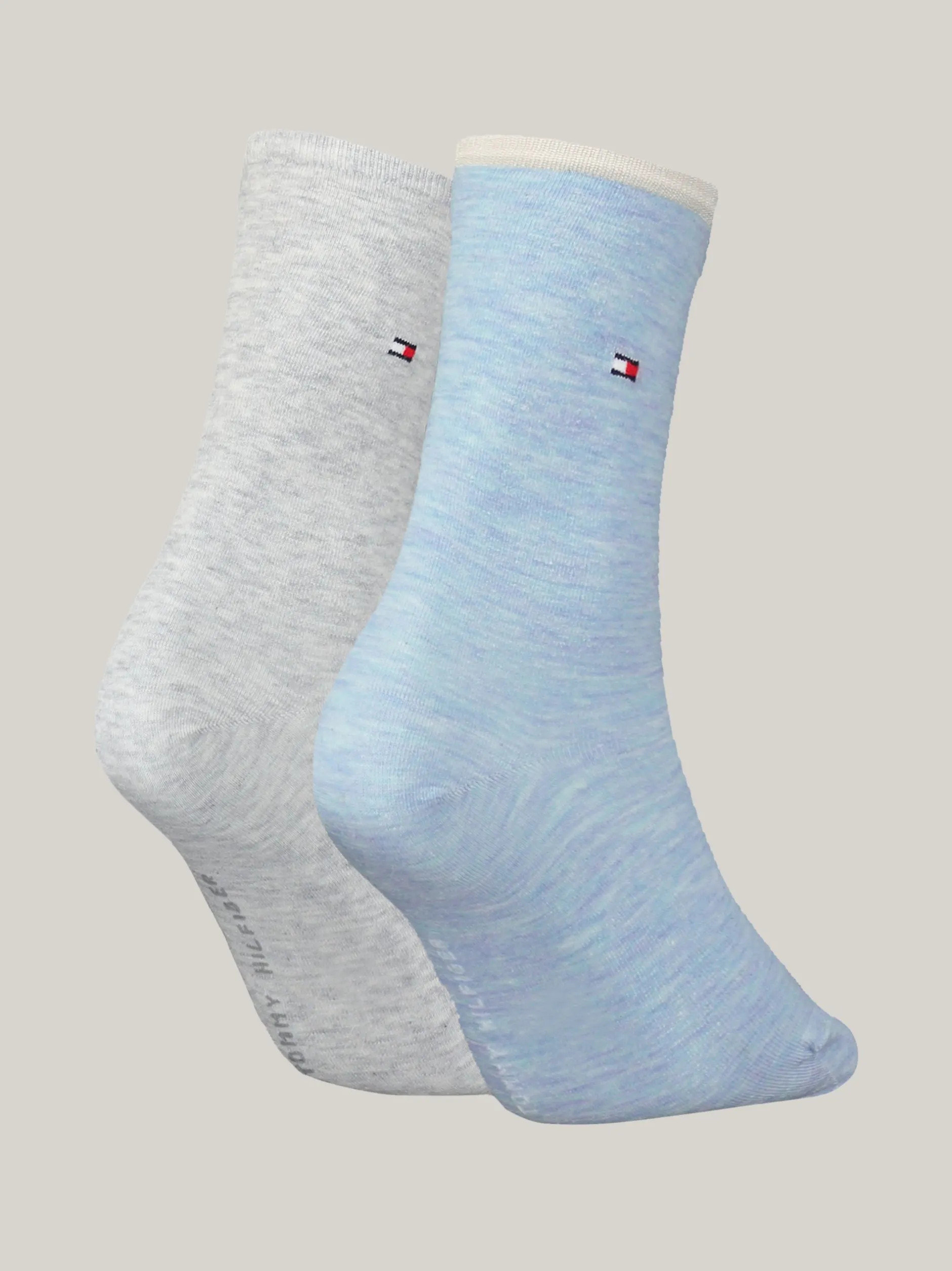 Skarpetki & Rajstopy*Tommy Hilfiger Zestaw 2 Par Skarpet Z Wyhaftowaną Flagą LIGHT BLUE MELANGE