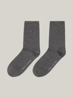 Skarpetki & Rajstopy*Tommy Hilfiger Zestaw 2 Par Skarpet Z Wyhaftowaną Flagą MIDDLE GREY MELANGE