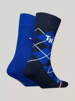 Bielizna & Skarpetki|Underwear & Socks*Tommy Hilfiger Zestaw 2 Par Skarpetek Classics We Wzór Argyle BLUE COMBO