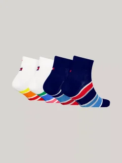 Bielizna & Skarpetki|Underwear & Socks*Tommy Hilfiger Zestaw 4 Par Skarpetek Do Kostki W Paski NAVY BLUE