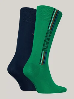 Skarpetki*Tommy Hilfiger Zestaw 2 Par Skarpetek Hilfiger Monotype GREEN COMBO