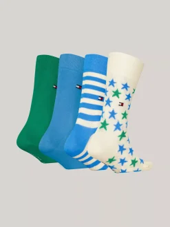 Bielizna & Skarpetki|Underwear & Socks*Tommy Hilfiger Zestaw 4 Par Skarpetek W Gwiazdki I Paski BLUE COMBO