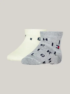 Bielizna & Skarpetki|Underwear & Socks*Tommy Hilfiger Zestaw 2 Par Skarpetek W Litery BLUE COMBO