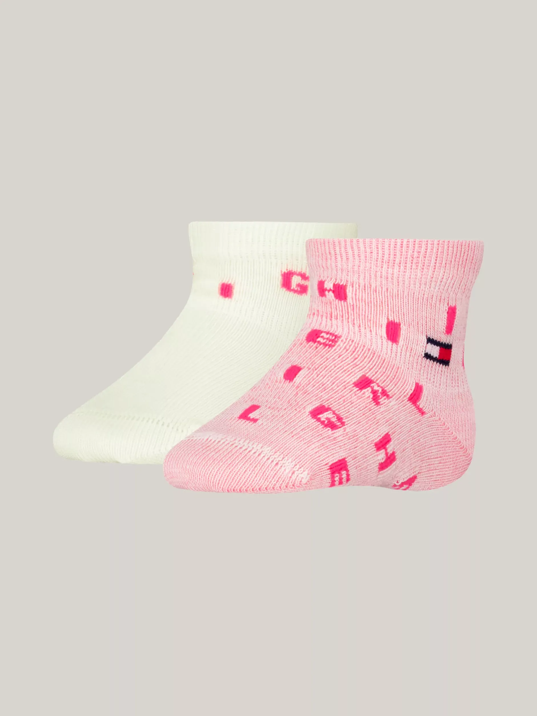 Bielizna & Skarpetki|Underwear & Socks*Tommy Hilfiger Zestaw 2 Par Skarpetek W Litery PINK COMBO