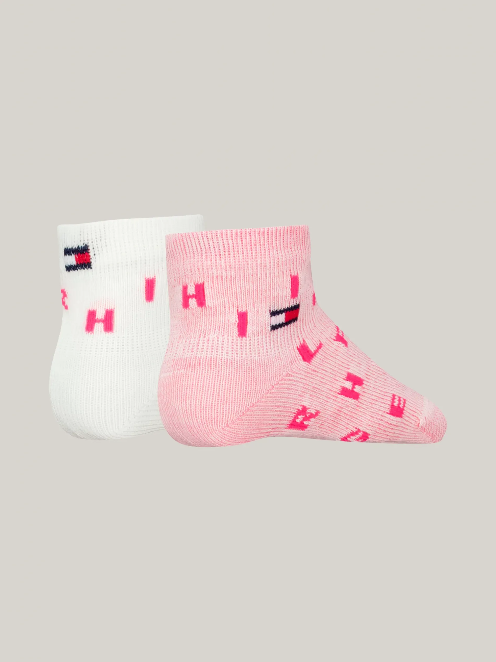 Bielizna & Skarpetki|Underwear & Socks*Tommy Hilfiger Zestaw 2 Par Skarpetek W Litery PINK COMBO