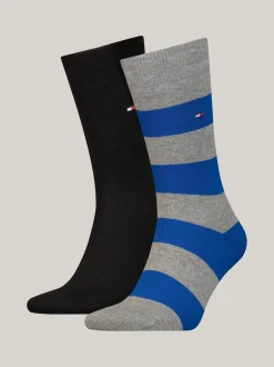 Skarpetki*Tommy Hilfiger Zestaw 2 Par Skarpetek W Paski Rugby BLUE COMBO