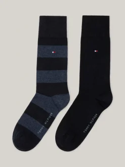 Skarpetki*Tommy Hilfiger Zestaw 2 Par Skarpetek W Paski Rugby DARK NAVY