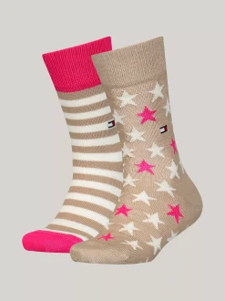 Bielizna & Skarpetki|Underwear & Socks*Tommy Hilfiger Zestaw 2 Par Skarpetek W Paski I Gwiazdki SAND COMBO