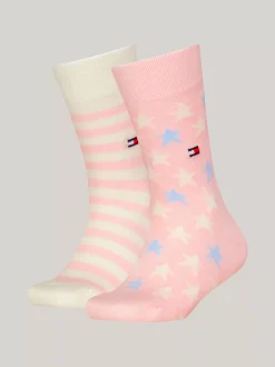 Bielizna & Skarpetki|Underwear & Socks*Tommy Hilfiger Zestaw 2 Par Skarpetek W Paski I Gwiazdki PINK COMBO