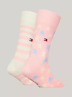 Bielizna & Skarpetki|Underwear & Socks*Tommy Hilfiger Zestaw 2 Par Skarpetek W Paski I Gwiazdki PINK COMBO