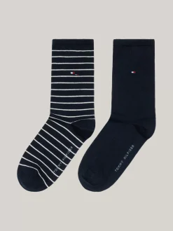 Skarpetki & Rajstopy*Tommy Hilfiger Zestaw 2 Par Skarpetek W Paski MIDNIGHT BLUE