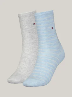 Skarpetki & Rajstopy*Tommy Hilfiger Zestaw 2 Par Skarpetek W Paski LIGHT BLUE MELANGE