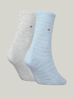 Skarpetki & Rajstopy*Tommy Hilfiger Zestaw 2 Par Skarpetek W Paski LIGHT BLUE MELANGE