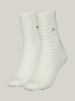 Skarpetki & Rajstopy*Tommy Hilfiger Zestaw 2 Par Skarpetek W Paski OFF WHITE