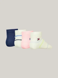 Bielizna & Skarpetki|Underwear & Socks*Tommy Hilfiger Zestaw 4 Par Skarpetek We Wzór W Paski PINK COMBO