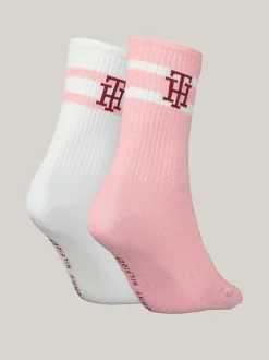 Skarpetki & Rajstopy*Tommy Hilfiger Zestaw 2 Par Skarpetek Z Monogramem TH PINK/WHITE