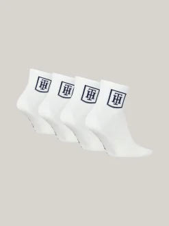 Skarpetki*Tommy Hilfiger Zestaw 4 Par Skarpetek Z Monogramem TH WHITE