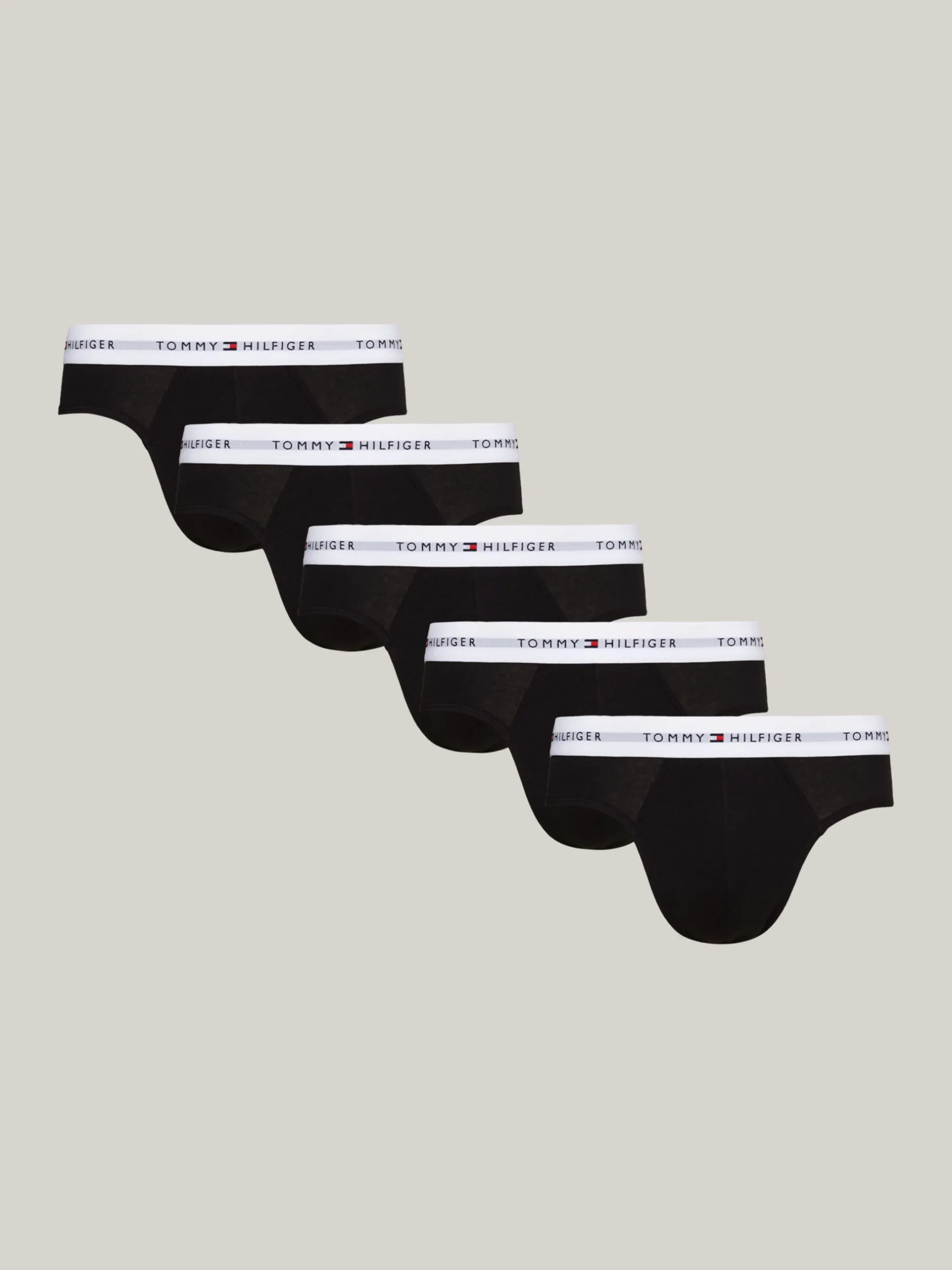 Multipacks|Obcisłe Bokserki*Tommy Hilfiger Zestaw 5 Par Slipów Signature Z Logo Na Pasku BLACK/BLACK/BLACK/BLACK/BLACK