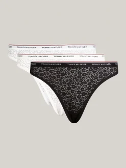 Figi|Bielizna*Tommy Hilfiger Zestaw 3 Par Thongów Premium Essential BLACK/WHITE/LIGHT PINK