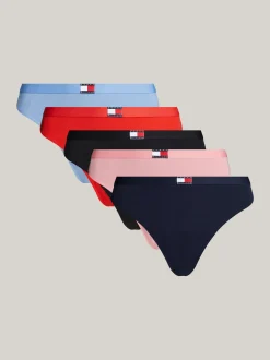 Figi|Bielizna*Tommy Hilfiger Zestaw 5 Par Thongów TH Heritage TIC PINK/HOT HEAT/BLACK/BLUE/NIGHT