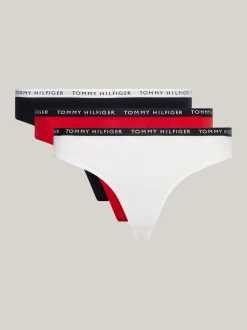 Figi|Bielizna*Tommy Hilfiger Zestaw 3 Par Thongów Z Logo Na Pasku WHITE/DESERT SKY/PRIMARY RED