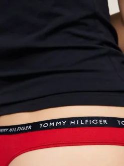 Figi|Bielizna*Tommy Hilfiger Zestaw 3 Par Thongów Z Logo Na Pasku WHITE/DESERT SKY/PRIMARY RED