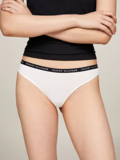 Figi|Bielizna*Tommy Hilfiger Zestaw 3 Par Thongów Z Logo Na Pasku WHITE/DESERT SKY/PRIMARY RED