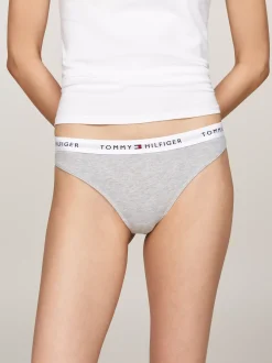 Figi|Bielizna*Tommy Hilfiger Zestaw 3 Par Thongów Z Logo Na Pasku WHITE/ BLACK/ GREY HEATHER