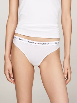 Figi|Bielizna*Tommy Hilfiger Zestaw 3 Par Thongów Z Logo Na Pasku WHITE/ BLACK/ GREY HEATHER
