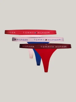Figi|Bielizna*Tommy Hilfiger Zestaw 3 Par Thongów Z Logo BRIGHT BLUE/DEEP CRIM/BALLET PINK