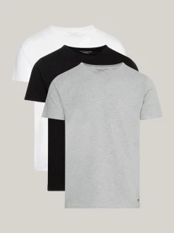 Stroje Domowe|Multipacks*Tommy Hilfiger Zestaw 3 T-shirtów Z Dekoltem W Kształcie Litery V BLACK/WHITE/GREY HEATHER