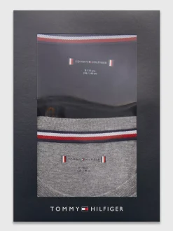 Underwear & Socks|T-Shirty I Koszulki Polo*Tommy Hilfiger Zestaw 2 T-shirtów Z Długim Rękawem I Flagą MEDIUM GREY HT/BLACK