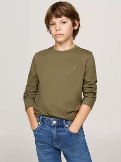 Underwear & Socks*Tommy Hilfiger Zestaw 2 T-shirtów Z Długim Rękawem I Flagą DEEP INDIGO/UTILITY OLIVE
