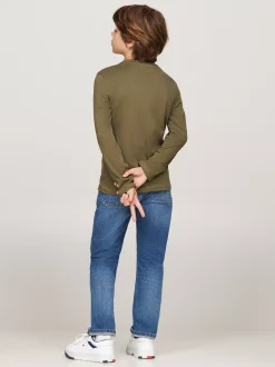 Underwear & Socks*Tommy Hilfiger Zestaw 2 T-shirtów Z Długim Rękawem I Flagą DEEP INDIGO/UTILITY OLIVE