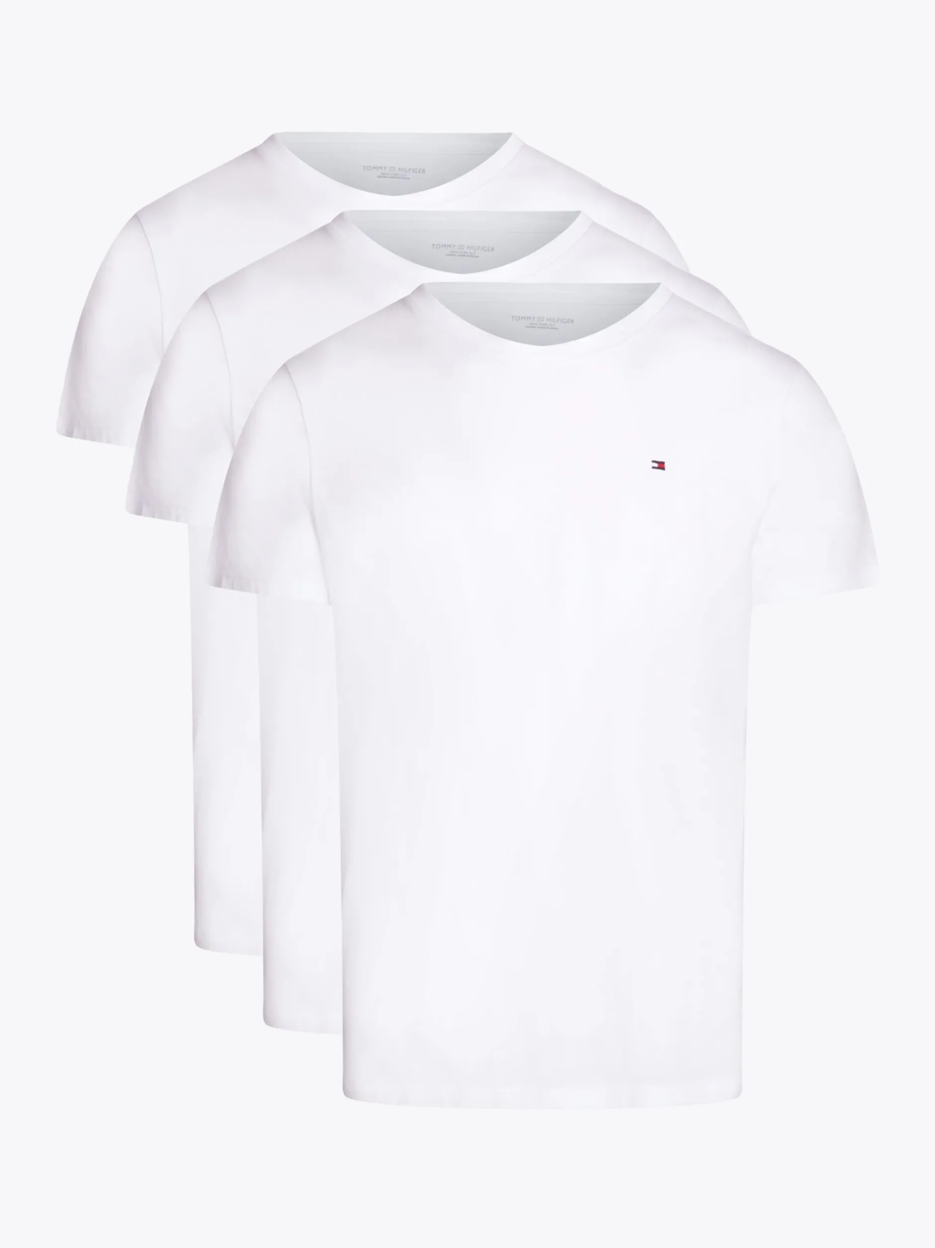 Stroje Domowe*Tommy Hilfiger Zestaw 3 T-shirtów Z Okrągłym Dekoltem WHITE/WHITE/WHITE